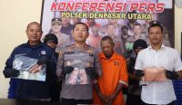 Konferensi Pers Polsek Denpasar Utara terkait pengungkapan kasus pencurian, Senin (29/05/23). (Foto: Polsek Denpasar Utara)