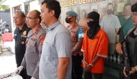 Polsek Dentim saat merilis penangkapan pelaku curanmor kelompok remaja, Kamis (25/05/23). (Dewa Fathur/wacanabali.com)