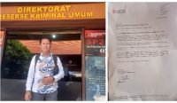 Kolase: Akhmad Sobirin, SH, MH, (kiri) selaku Penasihat Hukum (PH) dari Jane Christina Tjandra, pemilik Hotel Sing Ken Ken, saat melapor ke Dit. Reskrimum Polda Bali, pada Rabu (7/6/2023) dan surat permohonan perlindungan hukum dari Bank UOB. (AK/Wacanabali.com)