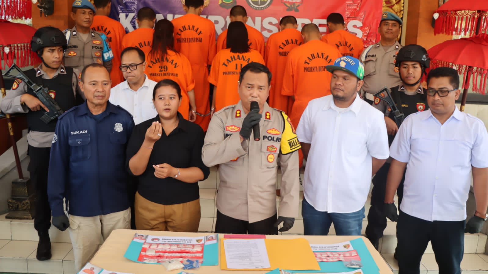 Foto: gelar kasus narkoba di Mapolres Denpasar (Sumber: Polresta Denpasar)