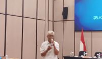 Foto: Sekretaris Kehormatan Persatuan Wartawan Indonesia (PWI), Budiharjo saat menghadiri acara konferensi media Bawaslu, Rabu (6/9/23). Sumber: Dewa Fathur/wacanabali.com