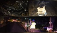 Tampak polisi sedang melakukan olah TKP usai kejadian lakalantas di Desa Yehkuning, Kecamatan Jembrana, Jembrana, Selasa (5/9/23). (Sumber Hms Polres Jembrana)