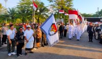 Bupati Jembrana Nengah Tamba bersama Ketua KPUD Jembrana I Ketut Gede Tangkas Sudiantara saat melepas rombongan Kirab Pemilu di Gedung Ir Sukarno, Rabu (30/8/23). (Sumber: Yus/wacanabali)
