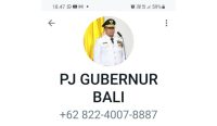 Akun WA palsu memakai profil Pj Gubernur Bali Sang Made Mahendra Jaya (Sumber: Hms Pemprov Bali)