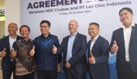 Foto: Acara penandatanganan MoU oleh pihak PT Las Olas Indonesia bersama MSC Cruises di Denpasar, Jumat (6/10/23). Sumber: Komang Ari/Wacanabali.com