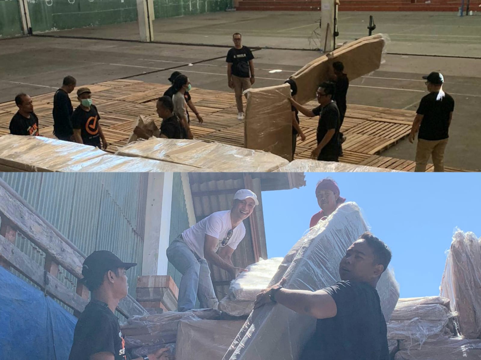 Foto: Kolase kedatangan logistik pemilu ke KPU Kota Denpasar Jumat (14/10/23). (Sumber: KPU Kota Denpasar)