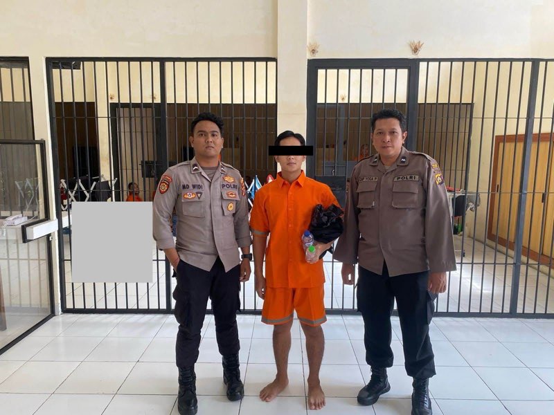 Foto: Penahanan Jro Dasaran Alit di Polres Tabanan.