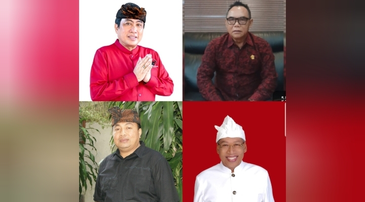 Kolase Foto empat besar perolehan suara sementara DPR RI Dapil Bali. (Dok. Wacanabali.com)