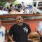 Foto: Kolase giat pemotongan 125 ekor babi di Kantor DPD Gerindra Bali, (Bawah) Made Muliawan Arya alias De Gadjah bersama para relawan menyambut Galungan, Senin (26/2/24). (Dok. Gerindra/wacanabali.com)