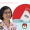 Foto: Visual art Wacana Pilkada Denpasar 2024, Ketua KPU Denpasar, Dewa Ayu Sekar Anggaraeni, Minggu (4/3/24). (Gung Kris/wacanabali.com)