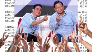 Foto: Visual Art Wacana Pilpres 2024, (kanan-kiri) Prabowo Subianto dan Gibran Rakabuming, Rabu (13/3/24). (Gung Kris/wacanabali.com)