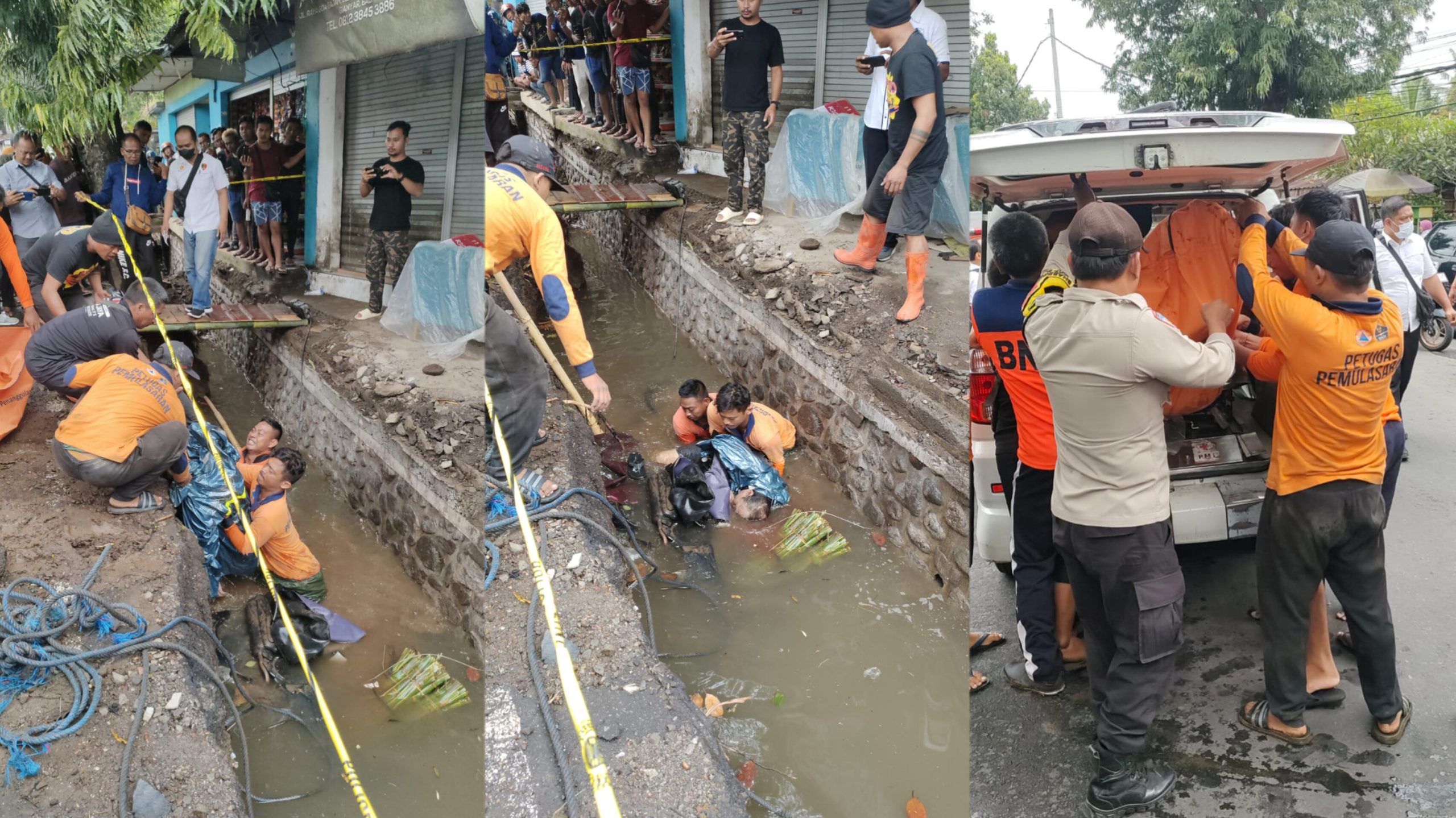 Foto Evakuasi jenazah diduga Korban laka lantas Out Of Control di jalan Raya Goa Gajah, Br Goa, Desa Bedulu, Kecamatan Blahbatuh, Senin (1/4/24). (Sumber: Polres Gianyar).
