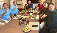 Pertemuan Ketua Partai Koalisi Indonesia Maju (KIM) Plus NasDem disalah satu rumah makan di Renon Denpasar, Selasa. Foto: dok/pribadi.