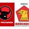 Foto: Logo PDI Perjuangan - Partai Gerindra. Sumber: dok/wacanabali.com