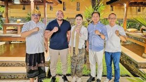 Foto: Ketua-Ketua Partai Politik di Bali yang tergabung dalam KIM Plus. Sumber: Ist.