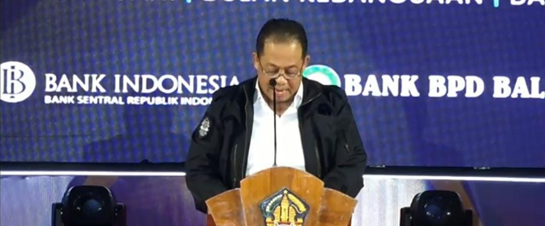 Foto: Pj. Gubernur Bali SM Mahendra Jaya dalam pembukaan kolaborasi event "Bali Digifest, Bali Development Festival, Festival Bali Jani, Bulan Kebangsaan, Peak Event Baligivation, dan Pekan QRIS" Tahun 2024. Sumber: Wacanabali.com