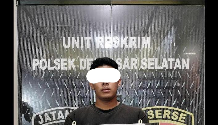 Foto: Pelaku Pencurian Sepeda Motor, Abdul RA (24) di Kawasan Denpasar Selatan. Sumber: Polsek Densel.