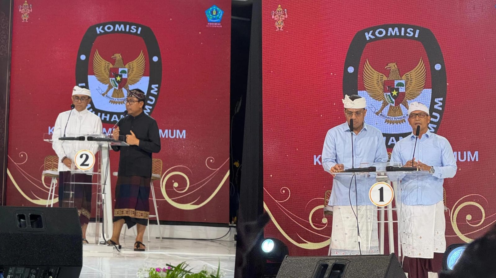 Kolase Foto Para Paslon dalam Debat Terakhir Pilwalkot Denpasar 2024. Sumber: Wacanabali.com