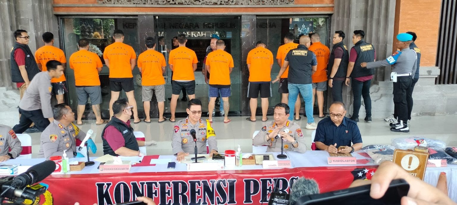 Foto: Para tersangka keributan di Finns Beach Club. (Sumber: Ist)