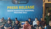 Foto: Konferensi pers pengungkapan kasus narkoba di Bali oleh BNN Bali. Sumber: Ist.