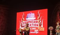 Foto: Menteri Pendidikan Dasar dan Menengah (Mendikdasmen) Abdul Mu'ti saat memberikan sambutan dalam acara Denpasar Education Festival. Sumber: Yulius N/wacanabali.com