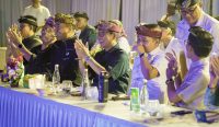 Bupati Adi Arnawa menghadiri Bongkasa Pertiwi Village, Post Tour Exhibition Bali and Beyond Travel Fair (BBTF) Cultural Dinner di Desa Bongkasa Pertiwi, Kecamatan Abiansemal, Sabtu (14/6).