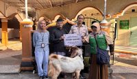 Penyerahan bantuan hewan qurban oleh Gede Ananta Wijaya selaku Perwakilan Unit Pemaron kepada dua tempat ibadah, yaitu Mushola Al Muhajirin di Desa Tukad Mungga dan Masjid Nurul Iman di Desa Pemaron.