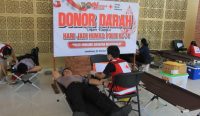 Peringati hari jadi Humas Polri ke- 73, Puluhan Personil Polres Jembrana mendonorkan darahnya, Rabu (22/10/25) sumber wacanabali/dika