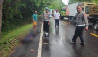 Polisi melakukan olah TKP kecelakaan maut yang menewaskan siswa SMA di jalan Denpasar-Gilimanuk, sumber wacanabali/dika