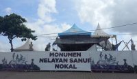 Foto: Proses pembangunan Monumen Nokal, Sanur, Denpasar. Sumber: Wacanabali.com