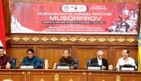 Gubernur Bali Wayan Koster membuka Musorprov KONI Bali di Gedung Wiswa Sabha Utama, Denpasar, Senin (23/3/2026)
