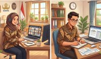 Foto: Ilustrasi penerapan WFH ini dibuat menggunakan AI.