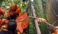 Foto: Tim SAR gabungan melakukan evakuasi jenazah lansia dari jurang sedalam sekitar 45 meter di Desa Sangkan Gunung, Kecamatan Sidemen, Karangasem, Minggu (18/10/2026). Sumber: ist